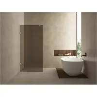 Wiesbaden Inloopdouche less 80x200 cm 8 mm nano vintage brons glas geborsteld staal