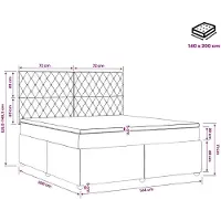 vidaXL LED boxspringbed met matras, donkergroen, 140 x 200 cm, fluweel