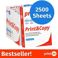 Print24 NIEUW: Printerpapier Kopieerpapier 2500 Vel 5 x 500 A4 Premium Extra Wit CIE 160 Testwinnaar PEFC-gecertificeerd