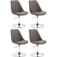 CLP Set van 4 eetkamerstoelen Maverick, bekleed met stof, draaibaar en met traploos verstelbare hoogte, donkergrijs, met chroomkleurig frame