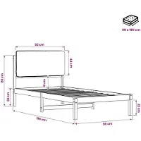 vidaXL Bedframe met gestoffeerd hoofdbord Whitewash en taupe