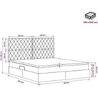 vidaXL Opslag bed met matras Donkergrijs 160 x 200 cm Fluweel