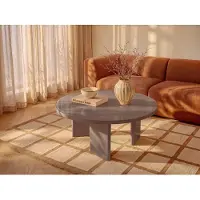 Vente-unique Salontafel van MDF en gehard glas - Gelakt taupe - DORLENA