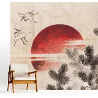 Wallfluent Zelfklevend Behang - Bos Oost Zelfklevend fotobehang - 250x250 cm - Wit Zelfklevend Behang - Peel-and-stick techniek - Voor de woonkamer, slaapkamer en kantoor Zelfklevend Behang