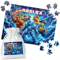 WORLD CASE Merkloos Puzzel 120 Stukjes - Roblox Zwaarden Thema - Kinderen