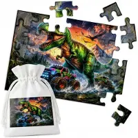 WORLD CASE 35-delige Puzzel: Dinosaurus Jungle T-Rex Monster Truck