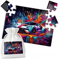 WORLD CASE Kleurrijke Auto Puzzel - 24 Stukjes
