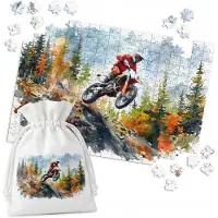 WORLD CASE 252-delige Puzzel: Motorcross in Bos - Acryl Stijl