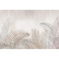 Karo-art 368cm X 280cm - Fotobehang - Palmbladeren op een lichte achtergrond, Prachtig licht behang, 11 maten, inclusief behanglijm