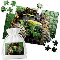 WORLD CASE Merkloos Puzzel Tractor 96 Stukjes - Educatief Speelgoed