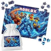WORLD CASE Merkloos Kinderpuzzel 192 Stukjes - Roblox Zwaarden Thema