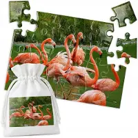 WORLD CASE Flamingo Puzzel 24 Stukjes - Roze Vogels
