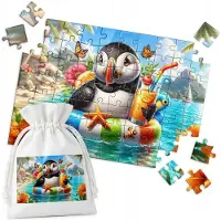 WORLD CASE Puzzel 70 Stukken - Pinguïn Strand Exotische Vogel