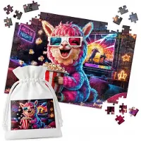 WORLD CASE Merkloos Puzzel 192 Stukjes - Lama met Bril, Film & Theater