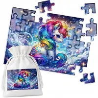 WORLD CASE 35-delige Puzzel Regenboog Eenhoorn met Wolken en Sterren
