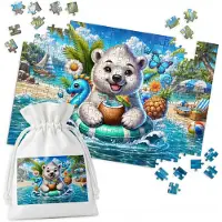 WORLD CASE Puzzel "Poolbeer op tropisch strand" - 252 stukjes