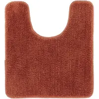 Tendance Toiletmat/wc mat Aquarius - met uitsparing - anti slip - microvezel - roestbruin - 45 x 50 cm - badkamer matten