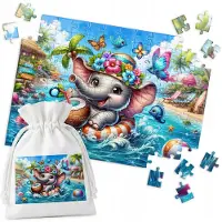 WORLD CASE Tropische Olifantpuzzel - 120 stukjes