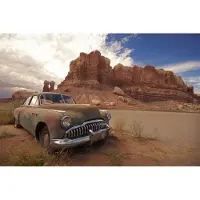 Karo-art Fotobehang Oude Auto In De Woestijn - Vliesbehang - 416 x 290 cm