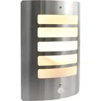 Olucia - MANUEL - Buitenmuurlamp met bewegingssensor - Zilver - Vorm: Rechthoek