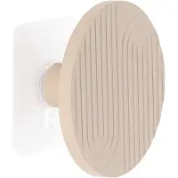 Tendance Patère en bambou et bois gravé D. 8 cm à coller beige