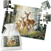 WORLD CASE Houten Puzzel Natuur 24 Stukjes - Bos, Herten, Dieren
