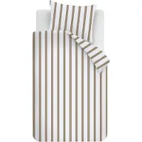 Vt wonen Dekbedovertrek Fun Stripe Sand Katoen-140 x 200 / 220 cm | 1-Persoons