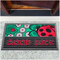 ANRO Good Luck Deurmat Meerkleurig 40x68 cm - Antislip - 3D-effect