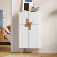 STILVORA Keukenkast - Hoge Voorraadkast Met 4 Deuren En Verstelbare Planken - Voor Keuken, Woonkamer En Eetkamer - MDF - 60x35x120 Cm - Wit
