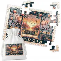 WORLD CASE Traditionele Puzzel: Perenboom Postzegel Georgië - 35 Stukjes