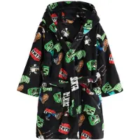 Next - Jongens - Minecraft fleece badjas - Zwart