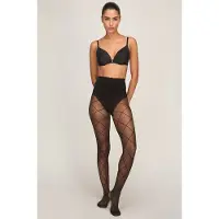 Hunkemoller Panty 15 Denier Check Zwart Dames | Maat: L/XL
