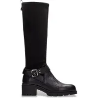 Hispanitas Dames Zwarte Chicago leren laarzen (37), Leer, 5 tot 8 cm, Ritssluiting, Casual HI265197