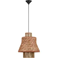Nova Luce Rotan hanglamp Mande bruin met oranje