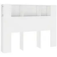vidaXL Hoofdbord met Opbergruimte 140x185x1045 cm Wit