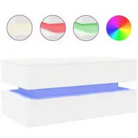 vidaXL Salontafel met LED-verlichting 90x50x40 cm wit