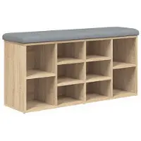 vidaXL Schoenenbank 102x32x50 cm bewerkt hout sonoma eikenkleurig