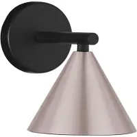 Lyora Wandlamp Conico enkel zwart met koffiebruin