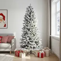 vidaXL Kunstmatige Hinged Kerstboom 240 cm PVC en PE Groen en Wit
