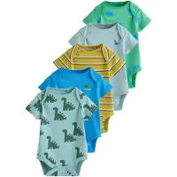 Next Rompertje/body blauw / mosterd / groen