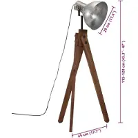 vidaXL Vloerlamp, 25W, vintage stijl, zilver, 45x45x120 cm, E27
