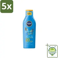 Nivea 5 x Sun – Zonnemelk – Zomerteint SPF 20 – 200 ml - Grootverpakking - Vaatwasstrips - Zonbescherming - Zomerteint - SPF 20 - Natuurlijke Bruining - Pro-melanine