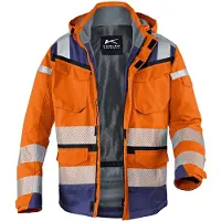 Kübler PSA REFLECTIQ 13078332 Hi Vis Reflecterend Hardshell Werkjas HEREN Veiligheidsjas Oranje Donkerblauw - Waterdicht