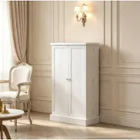 MODFU Keukenkast - Dubbele Deur - Verstelbare Planken - MDF - Wit - 60 X 30 X 104 Cm