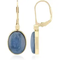Cavill - 925 Sterling Zilver Verguld - Blauwe Nepal Kyaniet Oorbellen 6,52 ct - Ovale Cabochon - Elegante Dames Oorbellen