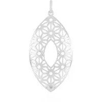 Cavill - Zilveren Hanger - 925 Sterling Zilver Gerhodineerd - Filigraan Bloem Design - Lichtgewicht, Modern en Elegant Sieraad