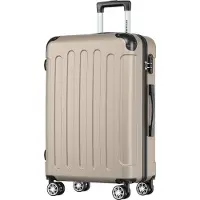 TRVLMORE Reiskoffer Middelgroot - 65x44x25 cm - 70L - Cijferslot - 4 Spinnerwielen 360° - Champagne