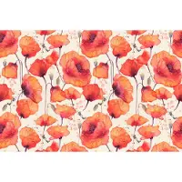 Karo-art Fotobehang Klaprozen Vintage - Vliesbehang - 300 x 210 cm