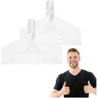 Springos Houten Kledinghangers Wit - Set van 30 - 43cm Breed
