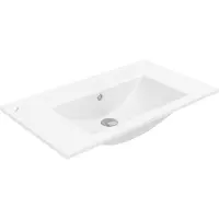 Creavit Su Wastafel - 1 Wasbak - zonder Kraangat - Keramiek - 80 × 45 cm - Glanzend WIT